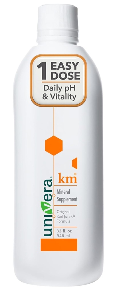 Univera km, Potassium liquide Supports, 32 fl oz (1PK), pH du corps Balance sanguine, fomule Karl Jurak originale, goût terrestre (30 jours d'approvisionnement)