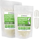XPRS Nutra Vegan Taille 00 Capsules séparées - 500 Comptez Capsules vides claires Premium Séparées dans des sacs - 00 Pills vides pour le remplissage de supplément de bricolage
