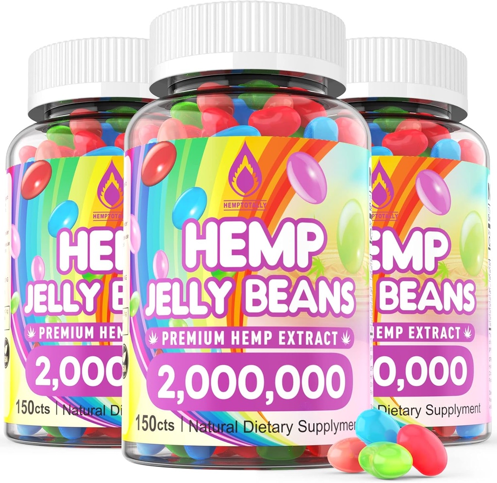 HempTotalement (3 packs) Haricots de chanvre 2 000 000 Supplément de stress et d'AHemp pour réduire l'inflammation, améliorer le sommeil, stimuler l'humeur - 450 Cts