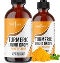 Curcumine curcumine gouttes liquides - Natural Joint & Healthy Support with 95% Standardized Curcuminoids for Best Absorption - Non-OGM, sans gluten 4 Fl Oz (paquet de 2)