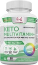 Multivitamine de kéto pour les femmes et les hommes - 35 Potent, Ingrédients purs - Vitamine C, Vitamine D, Vitamine A, Vitamine E et Zinc pour le soutien immunitaire - Non OGM, sans gluten, sans sucre, tout naturel - 30 jours