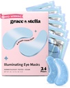 grace & stella Award Gagnant sous le masque des yeux Réduire les cercles sombres, yeux puants, sacs sous les yeux, rides, gel sous les yeux Patches, cadeaux d'anniversaire pour les femmes - Vegan cruelty-Free Self Care (24 paires, bleu)