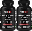 Mélatonine 20 mg - 240 comprimés à solution rapide - Sans médicament - Arôme de baie naturelle - Végétarien, non-OGM, sans gluten 240 Compte (paquet de 2)