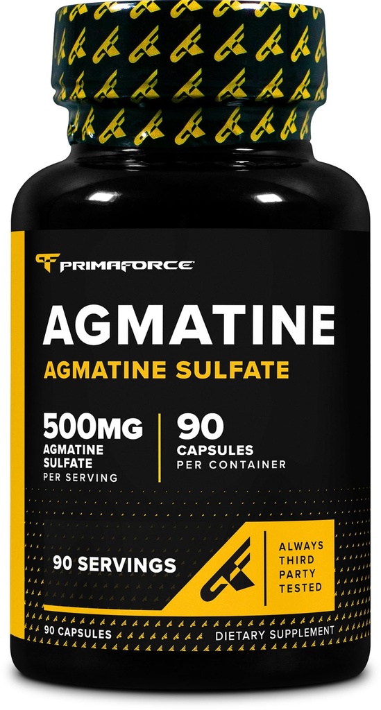 Primaforce Agmatine Sulfate 500mg, 90 Capsules - Supplément sans gluten sans OGM