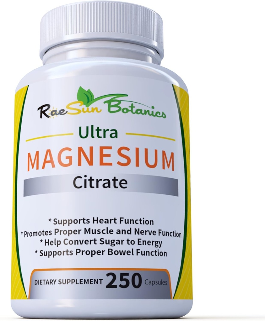 Ultra Magnésium Citrate 250ct Formule de dose réglable Facile à avaler!