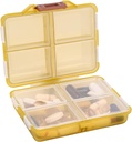 Travel Pill Organizer Small 8 Grid Compartments Pill Holder Box - Portable Medicine Container Case - Daily Weekly Medication Organizer