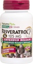 Natures Plus Herbal Actives Resveratrol, Extended Release - 125 mg, 60 Vegetarian Tablets - Gluten-Free - 30 Servings