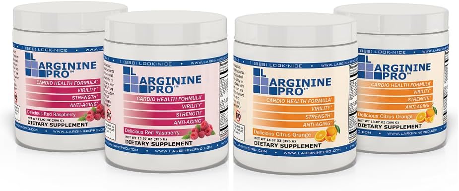 L-ARGININE PRO.500mg L-Arginine Plus L-Citrulline 1 100mg Raspberry & Orange poudre de supplément pour la production accrue d'oxyde nitrique