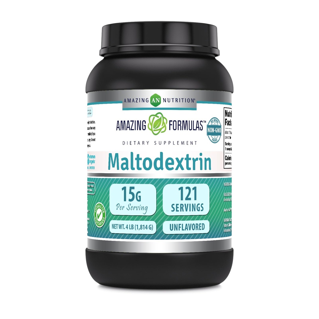 Amazing Formulas Maltodextrin | 15 Grams Per Serving | 121 Servings | 4 Lb Powder Supplement | Made in USA