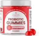 Calm by Wellness Probiotic Gummies, Saveurs de fraises, Probiotiques végétaliens tout-naturels pour adultes, 10 milliards d'UFC, Probiotique pour la régularité digestive, l'immunité, la santé de la peau et la santé de la peau