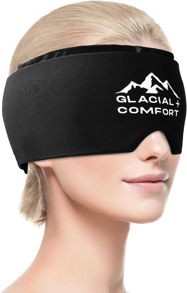 Glacial Comfort Cap de soulagement de la migraine - Thérapie à froid et compression pour le soulagement des maux de tête, réglable et réutilisable, Freezable, sans odorat, non toxique, confortable pour toutes les tailles de tête, idées cadeaux de fête des mères.
