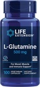 Extension de la durée de vie L-glutamine, 500 mg L-glutamine, Amino Acid, soutient la santé musculaire et immunitaire, sans gluten, sans OGM, 100 capsules végétariennes