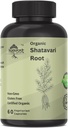 Racine de Shatavari biologique 500mg (Asparagus racemosus) Relief menstruel de crampe, soutien à la ménopause et santé des femmes