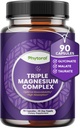 Capsules complexes de magnésium hautement potent - Triple mélange de magnésium avec du glycinate de taurat et du malate - 400mg Supplément soutient la relaxation et le bien-être général Non-OGM Vegan 90 Capsules