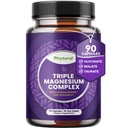 Capsules complexes de magnésium hautement potent - Triple mélange de magnésium avec du glycinate de taurat et du malate - 400mg Supplément soutient la relaxation et le bien-être général Non-OGM Vegan 90 Capsules