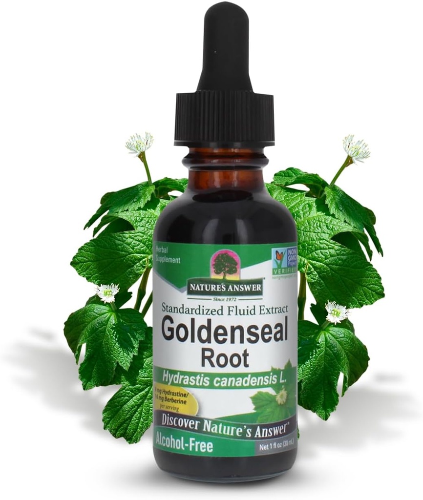 Nature's Answer Goldenseal Root (en anglais seulement) Supplément à base de plantes soutient un système immunitaire sain (sans gluten et sans alcool) 1 oz (2 paquets)
