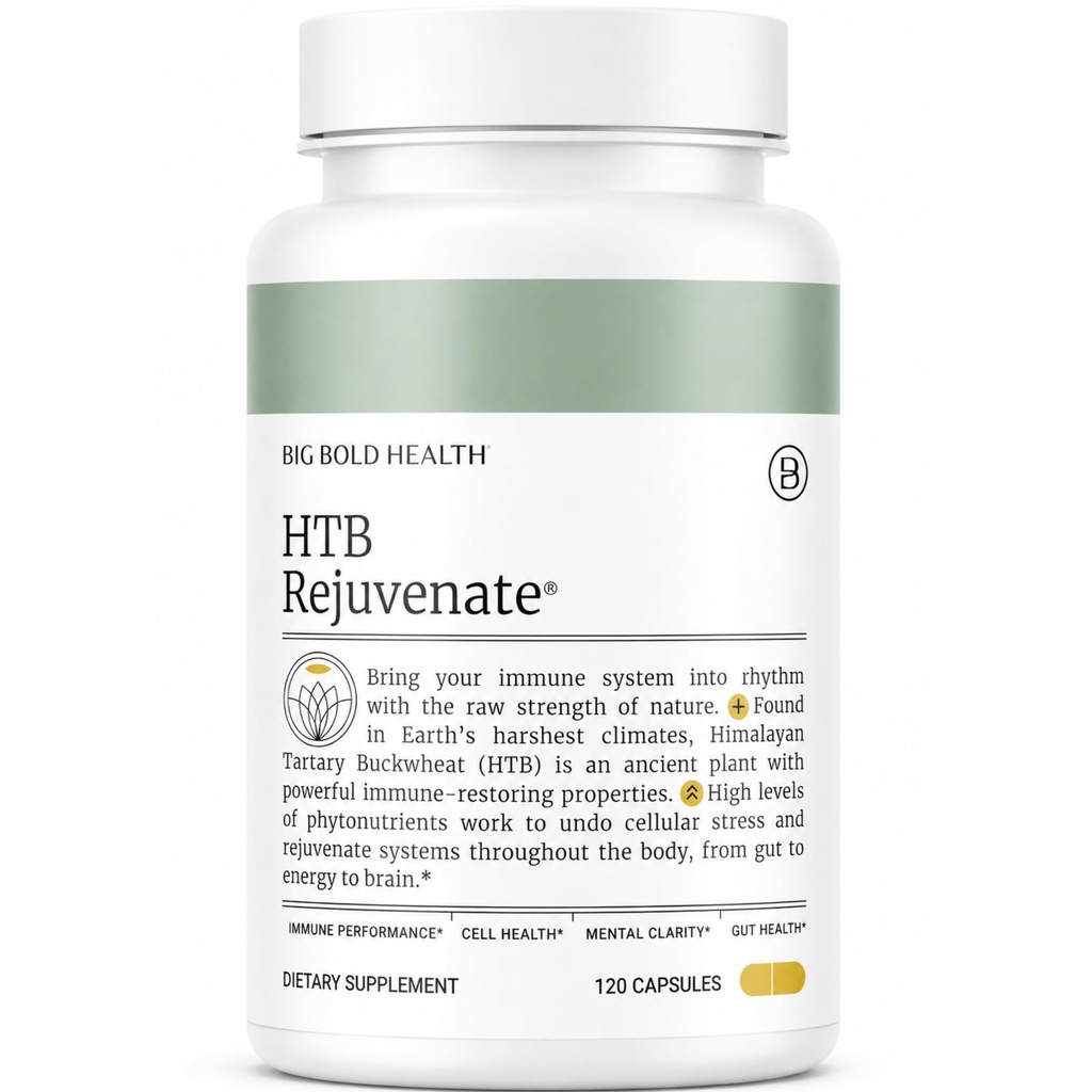 Big Bold Health HTB rajeunit - Supplément de soutien immunitaire avec le sarrasin tartaire himalayen - 2 mois d'approvisionnement - Formule riche en polyphénol - Sans gluten, sans lait, sans OGM (120 capsules)