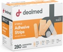 Gamme de variétés assorties Bandes adhésives flexibles Bandes de bandes de bandes stériles avec Pad non incrusté, sans latex, soin de la plaie pour trousse de premiers soins (280 bandes)