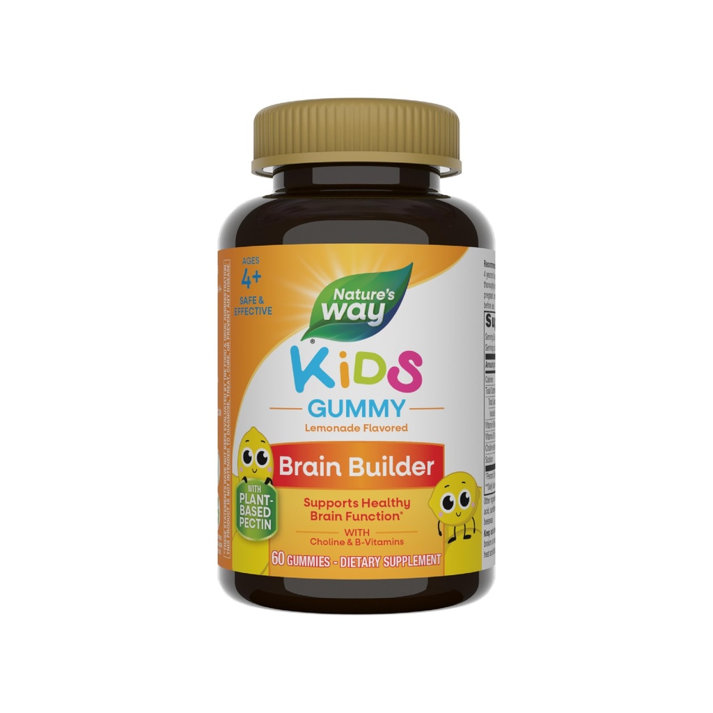 Nature's Way Kids Brain Supplement Gummies, Supports Healthy Brain Function*, Lemonade Flavored, 60 Gummies