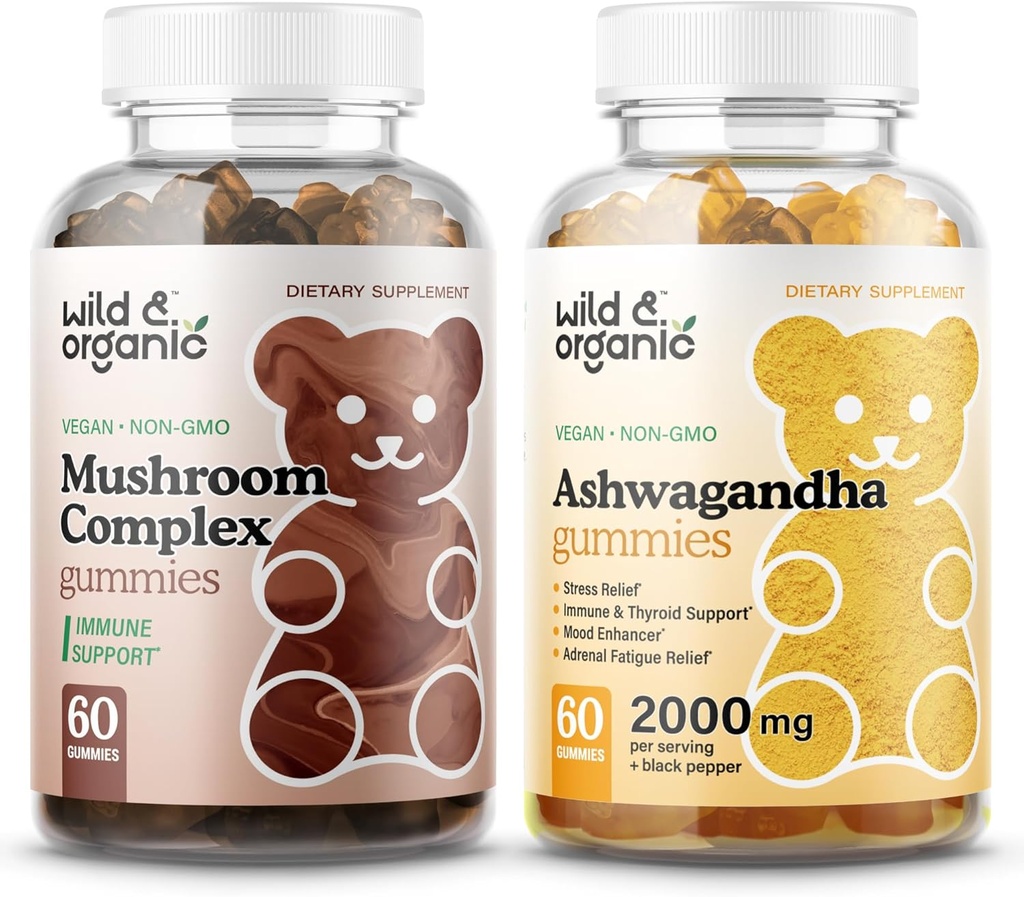 Wild & Organic Mushroom Gummies & Ashwagandha Gummies