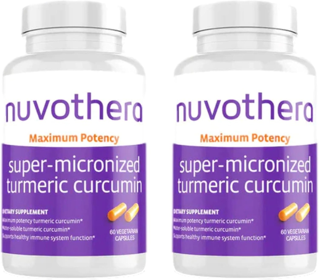 Nuvothera Super-Micronized Curcumine curcuma Capsules d'approvisionnement en 2 mois Absorption rapide, racine entière, non-OGM, peau, Gut Health & Antioxydants(120 Capsules)