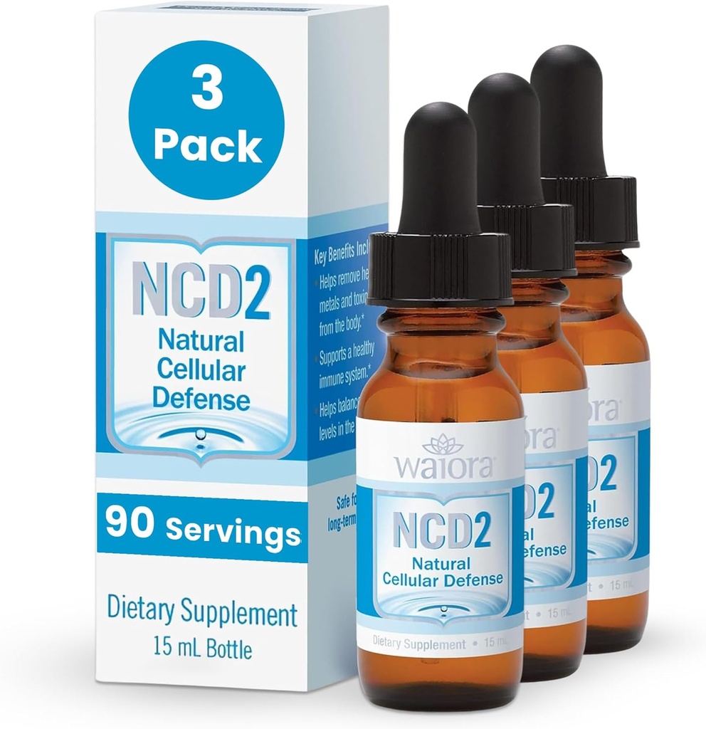 Waiora NCD2 a activé les gouttes de zéolite liquide, mélange dans les aliments/boissons, nettoyage du corps naturel et promouvoir le soutien immunitaire, tous naturels, pH Balance gouttes de zéolite liquide - 3 bouteilles (0,5 oz. ea.) 270 serv.