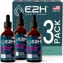 E2H Uric Acid Support Supplement - Tart Cherry and Devils Claw - Soutient Uric Acid Health and Reiny Function Non-OGM - Vegan - (3 bouteilles)