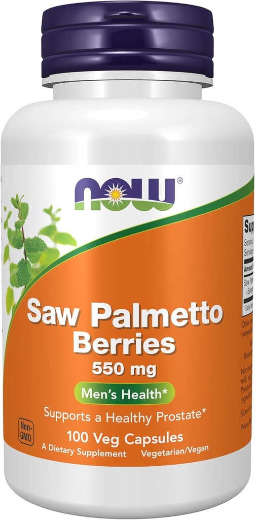 MAINTENANT compléments alimentaires, baies de Palmetto de scie (Serenoa repens) 550 mg, santé des hommes*, 100 gélules