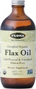 Flore - Huile de lin - Huile de lin biologique, pressée à froid et non raffinée - Contient Omega-3 et Omega-6 - Non-OGM et sans gluten - Gardez refroidi - 17 fl. oz. Bouteille en verre ambre