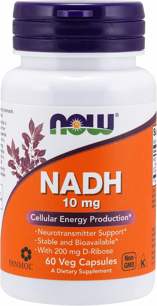 NADH with Ribose, 10 mg, 60 Veg Caps by Now Foods (Pack of 3)