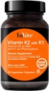 Inviter Santé Vitamine K2 avec K1 - Soutient la santé osseuse et circulatoire - Vitamine K2 comme MK7 et K1 et Phytonadione - 30 Capsules végétariennes