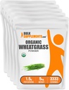 BulkSupplements.com Poudre de blé biologique - Poudre de Super Greens bio, Supplément de Superfoods - Vegan & Gluten Free, 1,5g par portion, 1kg (2,2 lbs) (paquet de 5)