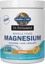 Jardin de la vie Dr. formuled complet alimentaire Magnésium 419.5g Poudre - Orange, Chélaté, Non-OGM, Vegan, Kosher, Gluten et sucre sans supplément avec probiotiques - Meilleur pour anti-stress, calme et régularité