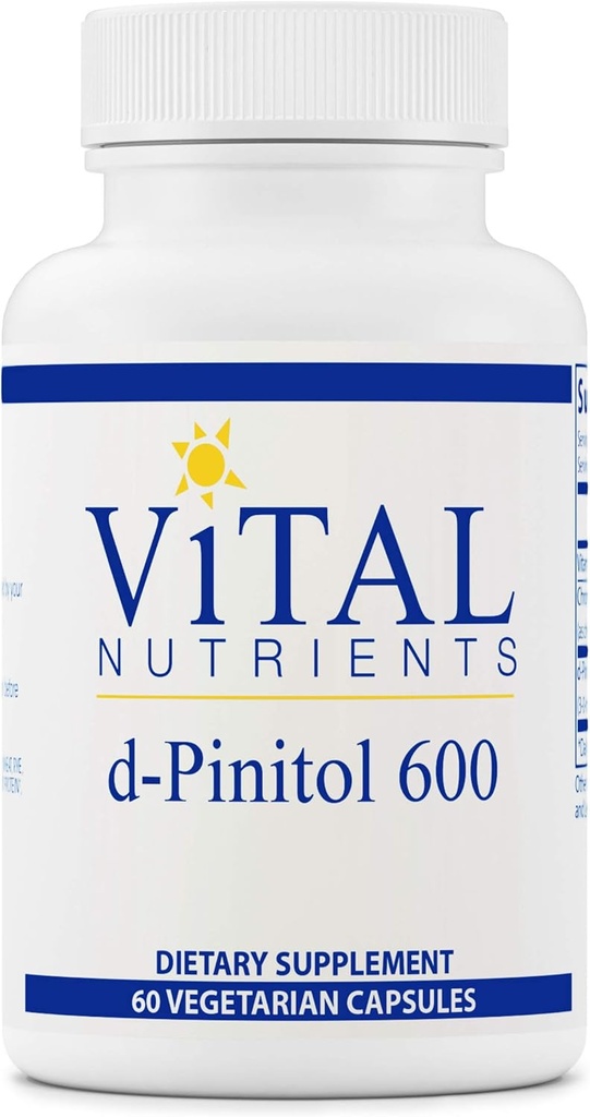 Vital Nutrients - D-Pinitol - For Maintenance and Support of Ovarian Health - 60 Vegetarian Capsules per Bottle - 600 mg