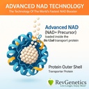 REVGENETICS Advanced NAD+ Supplement, 60 Capsules - Dietary Supplement for Healthy Aging & Longevity