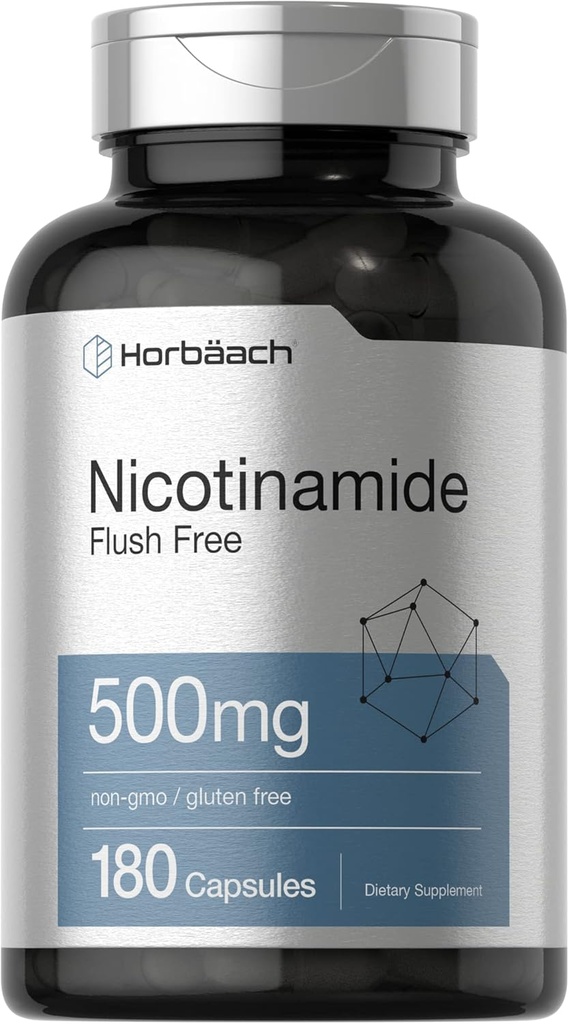 Horbäach Nicotinamide 500mg.180 Capsules.