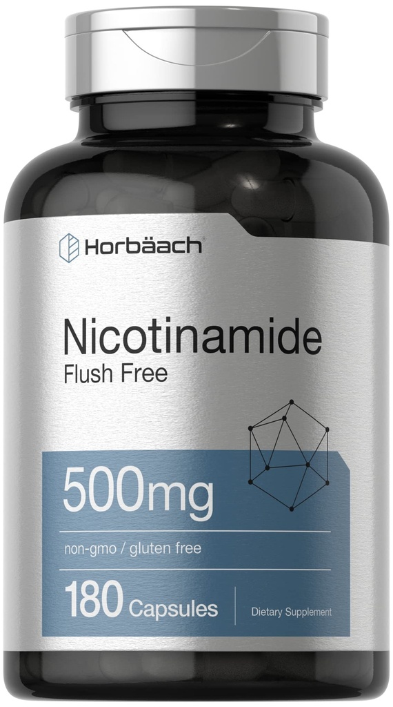 Horbäach Nicotinamide 500mg.180 Capsules.