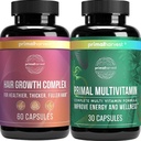 Primal Récolte Suppléments de croissance et de multivitamine pour les femmes et les hommes Capsules multivitamines et pilules complexes de repousse des cheveux