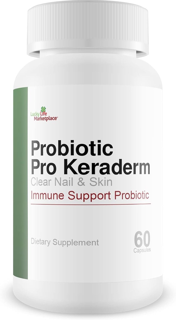 Probiotic Pro Keraderm - Probiotic Immune Support – La formule de ongles et de peau ciblée pour promouvoir des ongles et des pieds sains - Aide à l'hygiène des pieds de l'intérieur - Aide à réparer et stimuler la croissance claire des ongles