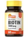 Sundance High Potency Biotine 1 000 mcg Supplément aux comprimés de vitamine B essentiels