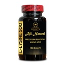 L-LYSINE 500 Amino Acid - Lysine supplément soutient la santé des lèvres et des tissus oraux, non-OGM, sans gluten, immunitaire + os soutien de la santé, synthèse de protéines - 1 bouteille 100 compte