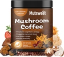 Mushroom Coffee for Smoothies/Latte, Mushroom Powder Blend (57 Servings) with Lions Mane, Reishi, Cordyceps, Turkey Tail, Chaga - Mushroom Supplement for Energy, Focus, Immune- 8 oz