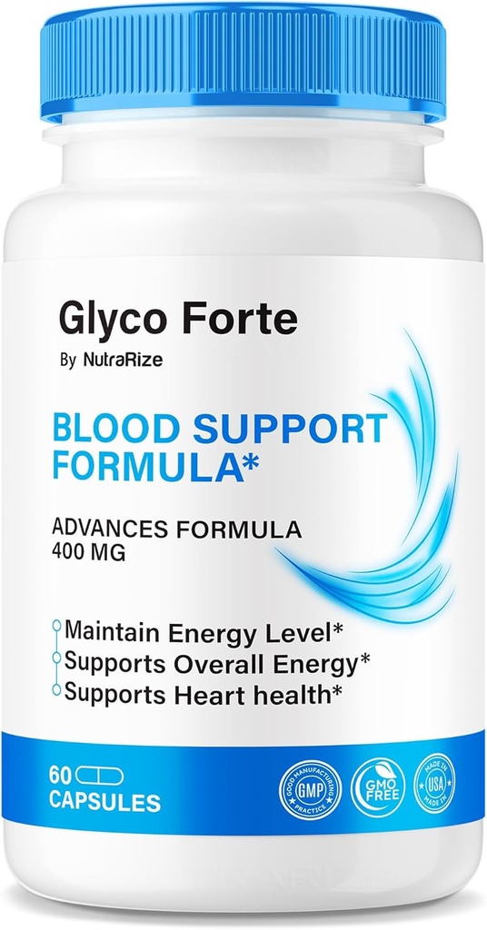 Glyco Forte Capsules, Glycoforte officiel pour maintenir la santé globale, toute la formule naturelle pour soutenir la circulation sanguine, Premium Glyco Forte Pastillas Review (60 capsules)