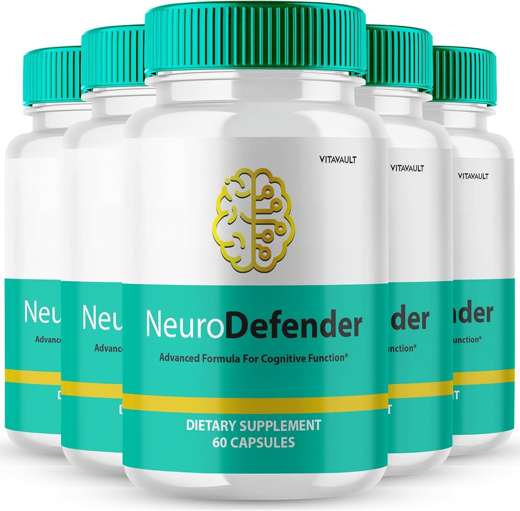 Neuro Defender Cerveau Suppléments pour la mémoire et les capsules de focus NeuroDefender Formule avancée Brain Health Support Pills, Nootropics de force supplémentaire Neuro Defender Toutes les revues naturelles (5 Pack)