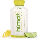 Huma Plus (Double Electrolytes) - Chia Energy Gel, Citron Lime, 24 Gels, 25mg Caféine - Stomach Friendly, Gels d'énergie alimentaire réelle