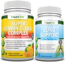 Super Vitamine C Comprimés complexes et capsules de soutien pulmonaire Combo - Soutien de santé pulmonaire ciblé