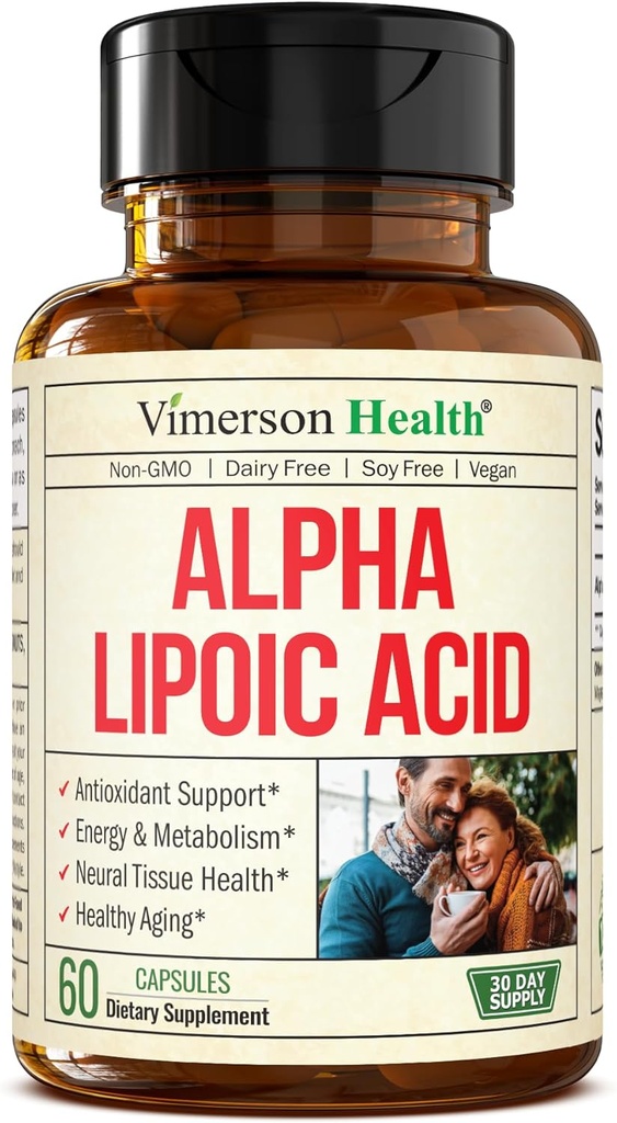 Acide alpha lipoïque – supplément ALA de 650mg pour la santé nerveuse et cérébrale, le soutien antioxydant et l'aide au vieillissement en santé – végétalien et non-OGM – plus fort que l'acide alpha lipoïque 600mg – 60 capsules
