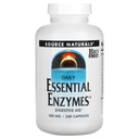 Source Naturals Enzymes essentiels 500mg Bio-Alignement Multiple Supplément Herbal Defense for Digestion, Gas & Constipation Relief & Daily Digestive Health - Support du système immunitaire fort - 120 VegiCaps