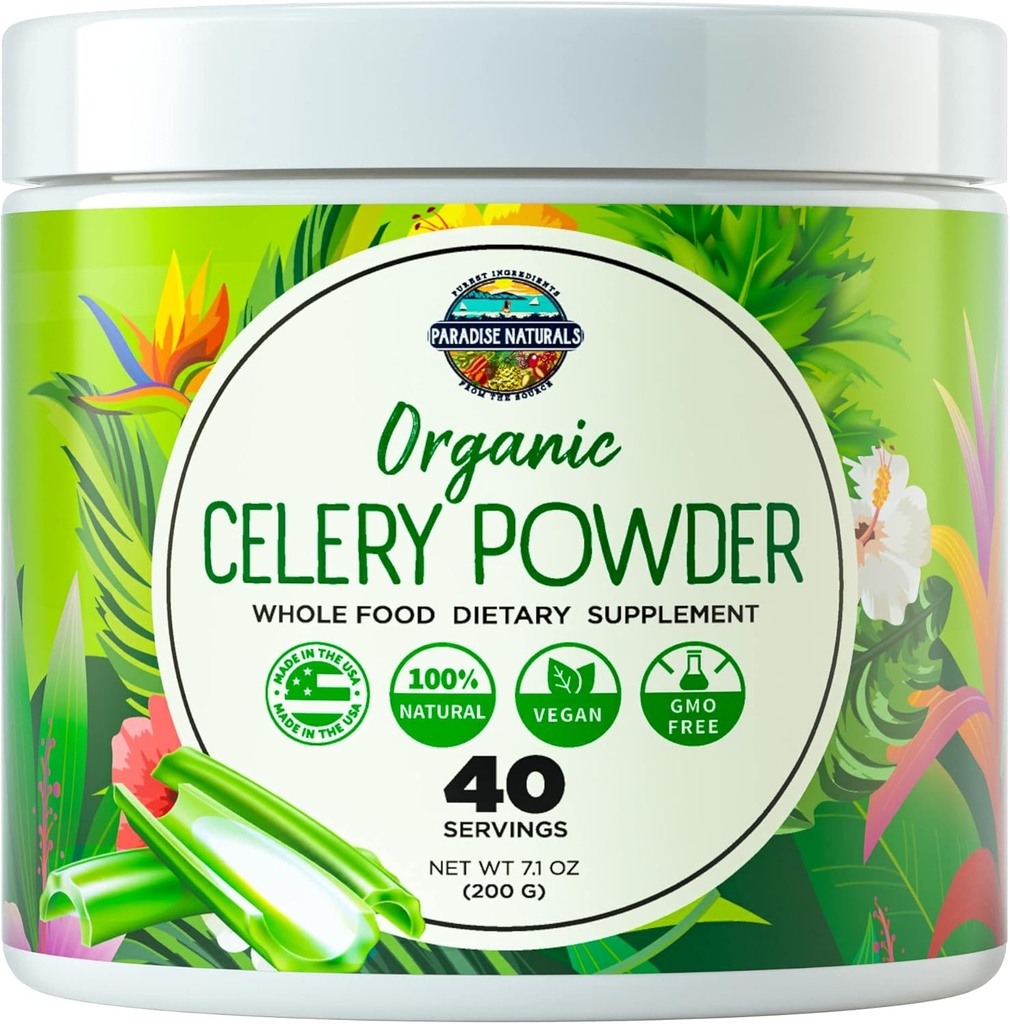 Bio Céleri Juice Powder (40 portions) soutient Gut Health, Detox Juice Cleanse, Boost Energy Levels & Immune System, Green Juice Powder, Powdered Greens, Colon & Body Detox Cleanse pour les femmes hommes