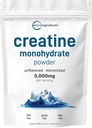 Poudre instantanée monohydratée de créatine 1 kg (2.2 Lbs), 5000mg par portion, poudre micronisée de créatine, non aromatisée, pure, sans remplissage, kéto et végétalien, facile à dissoudre avant l'entraînement pour les femmes et les hommes